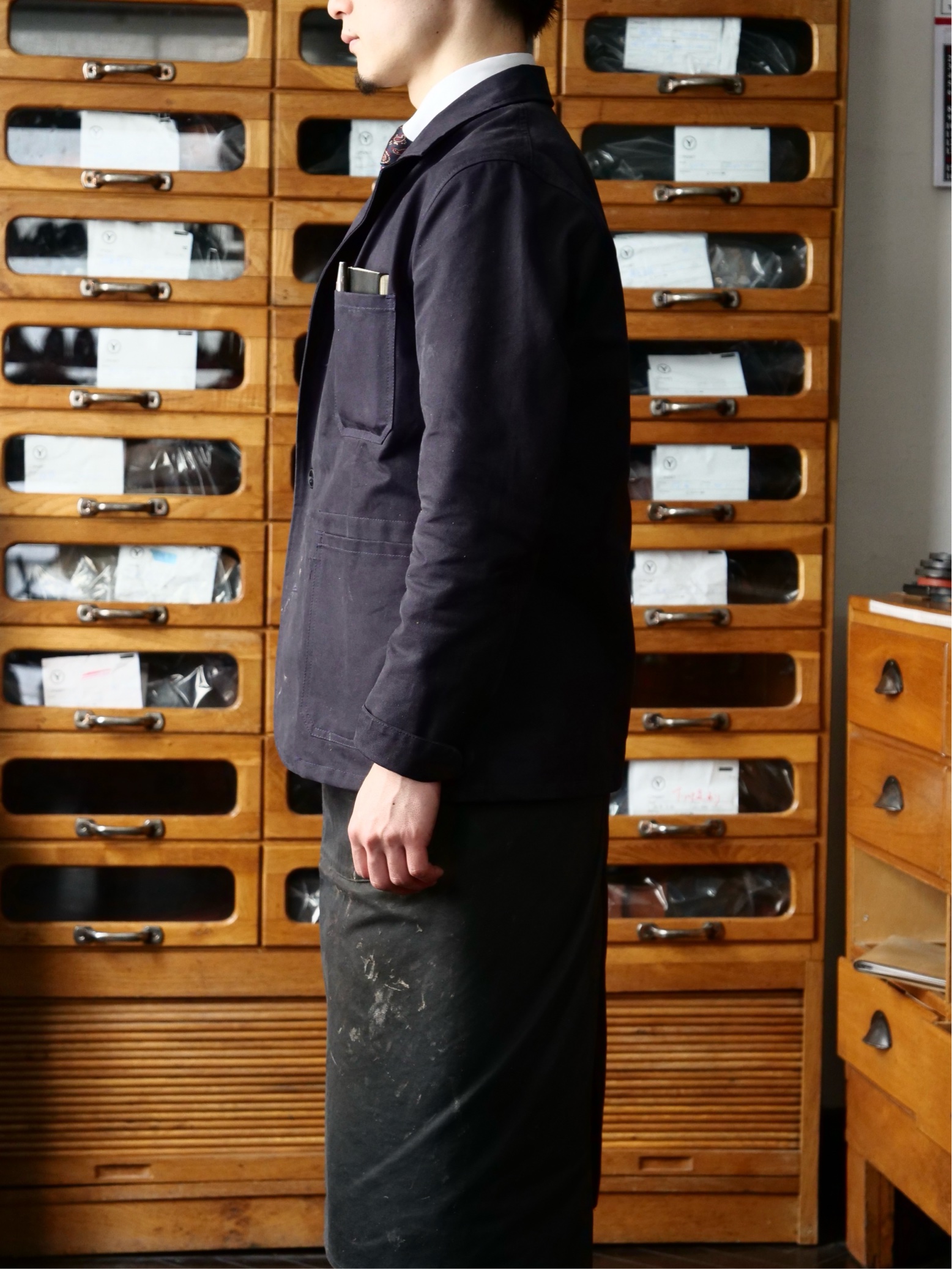 馴染んできました【UNION WORKS Original】Work Jacket｜BLOG｜ユニオンワークス [ 靴修理、鞄修理 ]
